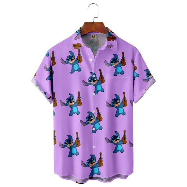 Disney Stitch Hawaiian Shirt, Funny Stitch Beach Shirt, Stitch Button