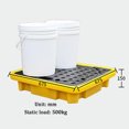 thumbnail image 2 of GXCZ Yellow Polyethylene Two Drum Spill Pallet with Drain, 300-1200kg Load-Bearing, Low Profile Spill Containment Pallet (Size : 67.5x67.5x15), 2 of 7