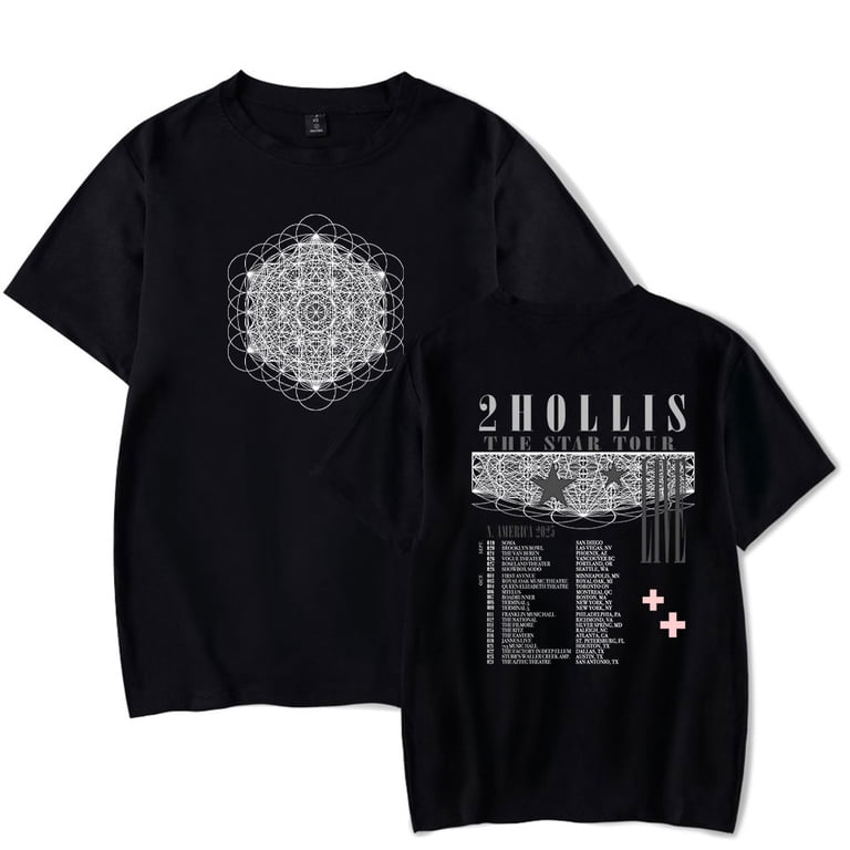 2hollis Tシャツ <2 TOKYO OSAKA SEOUL 2025 2hollis The Star Tour 2025 Merch T-Shirt Women Men Crewneck Casual