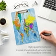 thumbnail image 5 of FMSHPON World Map Blue Clipboard Hardboard Wood Nursing Clip Board and Pull for Standard A4 Letter 13x9 inches, 5 of 8