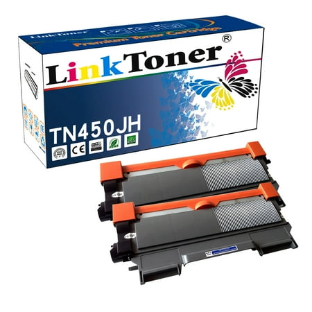 LinkToner Extra High Yield TN450J Compatible 2 Pack Brother Toner Cartridge Tn-450 Tn-420 for Brother Laser Printer