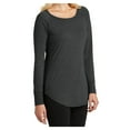 thumbnail image 4 of Yellow Rooster Women’s Perfect Tri Long Sleeve Tunic T-Shirts Black Frost Black M, 4 of 6