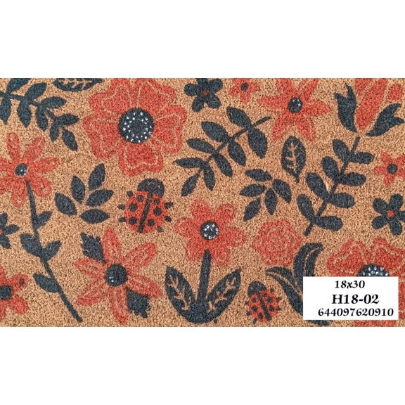 Latex Backed Printed Coir Door Mat 18x30 H18-02
