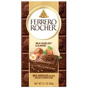 Ferrero Rocher Premium Chocolate Bar, Milk Chocolate Hazelnut and Almond, 3.1 oz