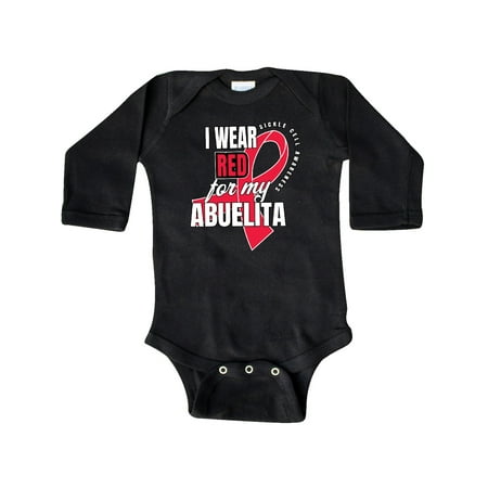 

Inktastic Sickle Cell Awareness I Wear Red For My Abuelita Gift Baby Boy or Baby Girl Long Sleeve Bodysuit