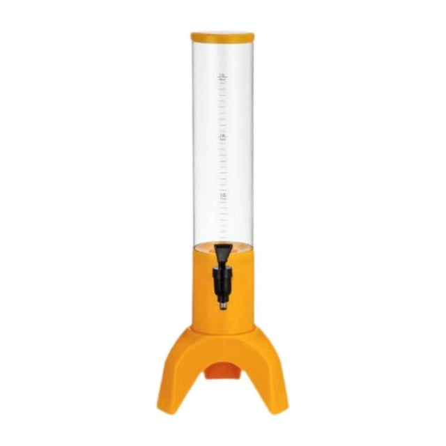 Beverage dispenser with tap, cocktail events, beer dispenser, easy to clean, for barbecue nights, Christmas, birthday, enthusiasts, yellow 1.5 L