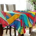 thumbnail image 4 of 60x108 Inch Tablecloth Polyester Square Tablecloth for Home Kitchen Dinner Decor Abstract Painting with Colorful, 4 of 9