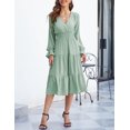 thumbnail image 5 of Women's Spring Dress, Long Sleeve Mini Tunic Casual V Neck Wedding Guest Dresses, 5 of 7