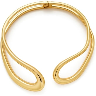 KEYUN Paperclip Chain & Pearl Choker Necklace Set - Gold Layered, Freshwater Pearls, Adjustable