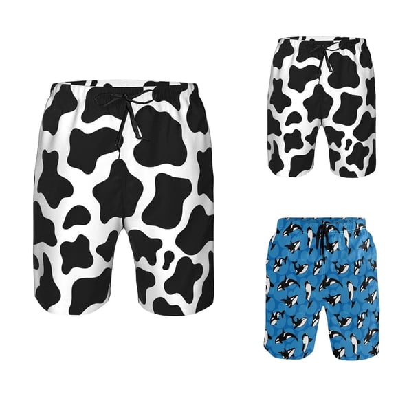 Casual Shorts for Men 2026 Summer Lightweight Relaxed Fit Elastic Waist Straight Leg Funny Novelty Printed Shorts