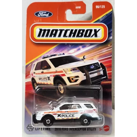 Matchbox 2016 Ford Interceptor Utility Police Car 1/64 Toy Vehicle NEW 2025