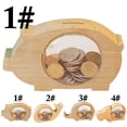 thumbnail image 2 of Coofit Coin Bank Creative Wood Animal Shape Coin Saving Box Money Saving Box, 2 of 7