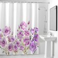 thumbnail image 4 of Purple Morning Glory Flower Fabric Shower Curtain Floral Branch Leaves Washable Shower Curtains for Bathroom, Waterproof Bath Curtain with Hooks Home Decor 36x72in, 4 of 8