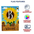 thumbnail image 3 of America Forever Spring Monogram Garden Flag Letter B 12.5 x 18 inches Double Sided Vertical Outdoor, Yard, Lawn, Beautiful Bright Sunlowers, Floral Design, Honeybee, Summer Welcome Garden Flag, 3 of 5