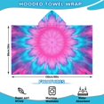 thumbnail image 2 of Pink Blue Tie Dye Flower Pattern Hooded Bath Towel，60"x35" for Ages 3 To 12 Kids, Quick Dry Lightweight Soft Microfiber Hood Beach Towel Cover Up for Kids, 2 of 7