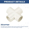 thumbnail image 3 of 20Pcs Fitting, Cross 4 Way Fitting 20mm Connectors Elbow Pipe Fittings Coupling Furniture Corner Connector for DIY Garden Support Structure, White, 3 of 6