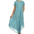 thumbnail image 2 of Sakkas Faye Cap Sleeved Cotton Caftan Cover Up Dress - Turquoise - One Size Regular, 2 of 5
