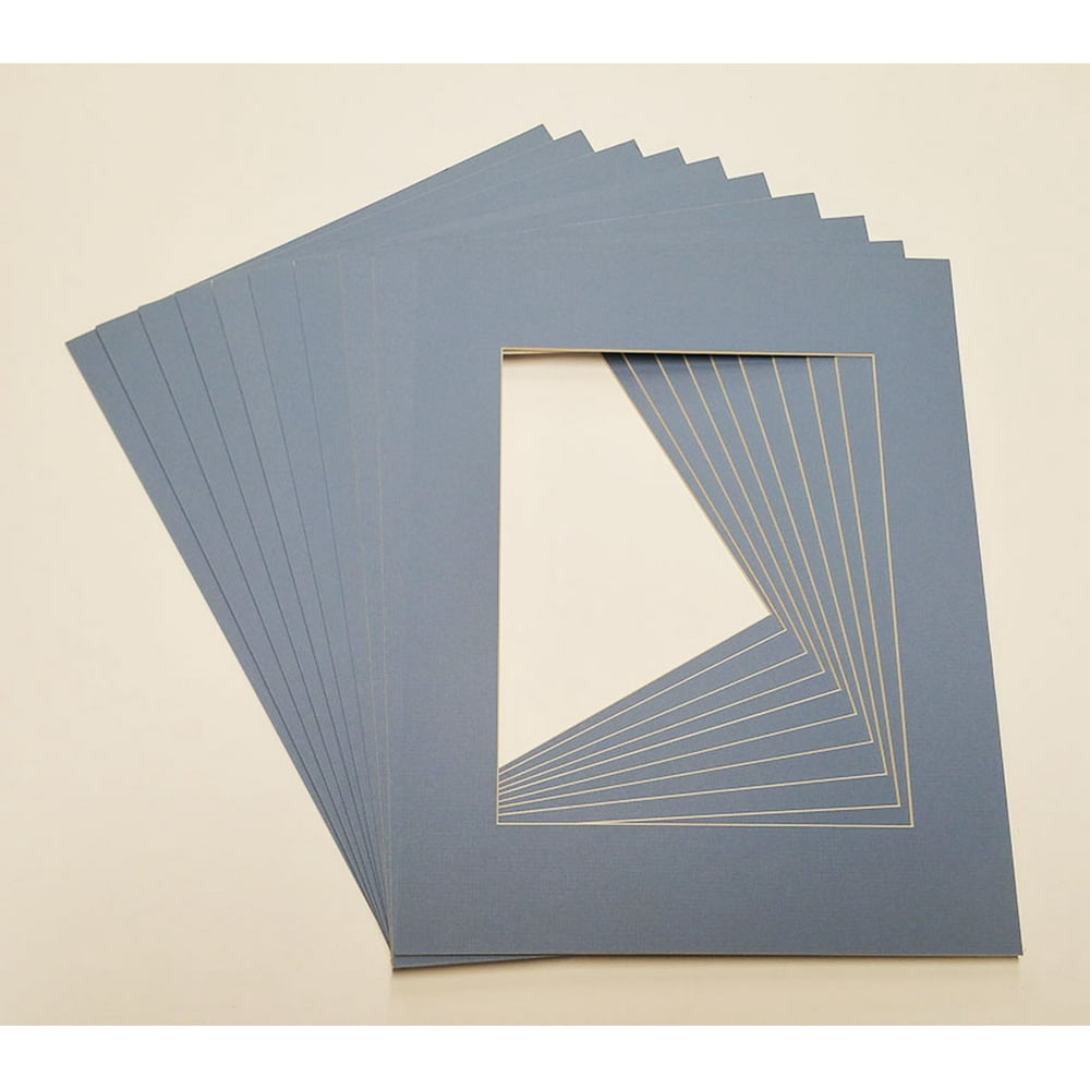 Baby Blue 16x20 Photo Mats with White Core for 12x18 Photos Fits