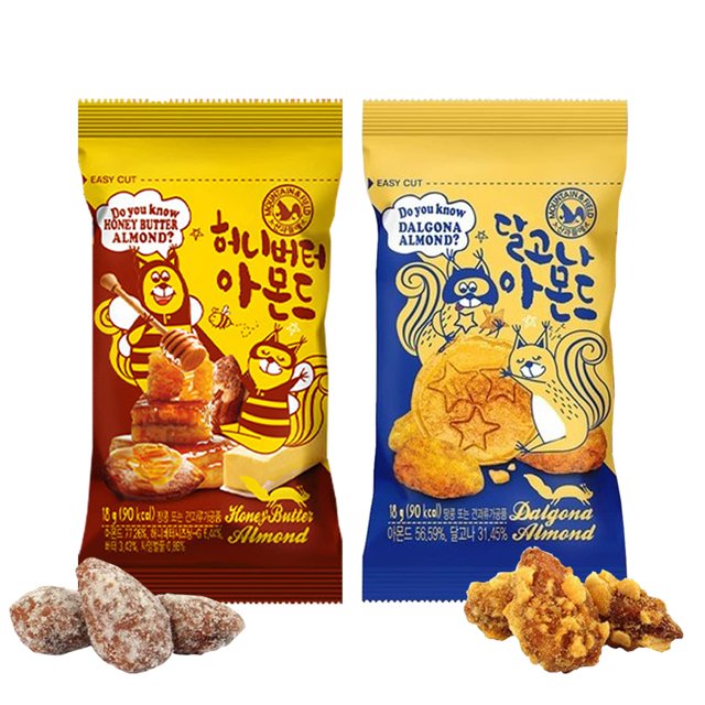 Korean Snacks – Gourmet Honey Butter Almond Korean Dalgona Almond Snacks for Adults, Kids – Flavored Almonds with Delicious Crunchy Texture – Great for Office, On the Go, School (Honey Butte