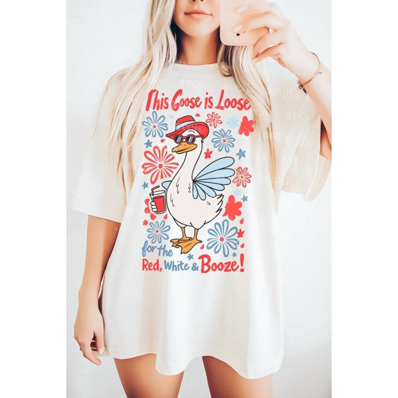 4th Goose T-shirt, Red White Boozy Shirt, This Goose is Loose Shirt, Fourth of July Shirt, Patriotic Shirt TH120642