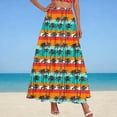 thumbnail image 2 of ZToonmas Women's Floral Print Elastic Waist A-Line Maxi Skirt High Waist Flowy Long Skirt with Pockets for Summer Casual Wear, 2 of 5
