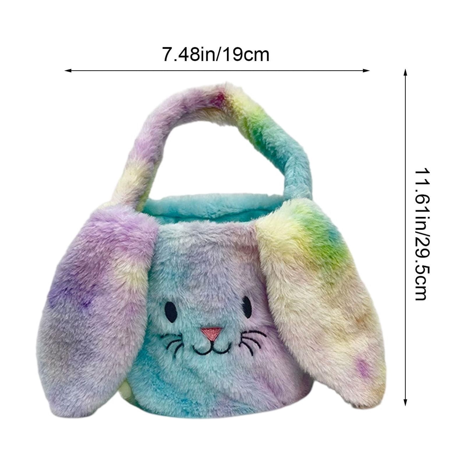 Clearance Easter Bunny Decorative Handbag Plushy Basket Handheld Candy Gift Bag