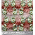 thumbnail image 1 of Soimoi Cotton Duck Fabric Leaves & Magnolia Floral Print Fabric by The Yard 56 Inch Wide, 1 of 3
