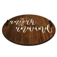 thumbnail image 2 of HomeNest Circle Serving Tray Letter Printing Tray With Handles Decorative Wooden Tray, 2 of 2
