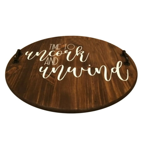 

Kitchen Ladder Decorative Circle Serving Tray Letter Printing Tray With Handles Decorative Wooden Tray