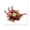 thumbnail image 2 of Vickerman 10" Chocolate/Gold Ornament Christmas Pick, Pack of 2, 2 of 3