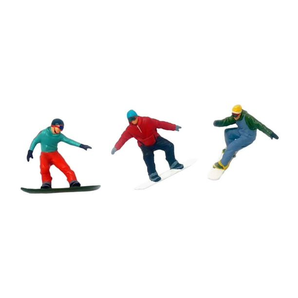3 Figuras de Esquí a Escala 1/64, Figuras de Esquí para Infantiles.