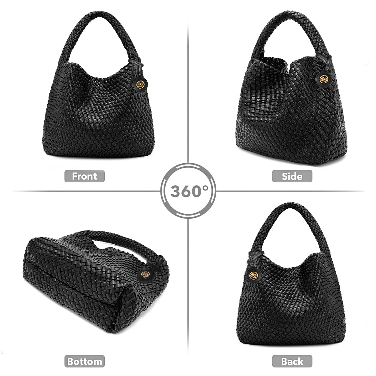 Woven Tote Bag for Women Large Woven Purse Woven Leather Handbags Braided Purse Weave Purse with Top Handle Hazel