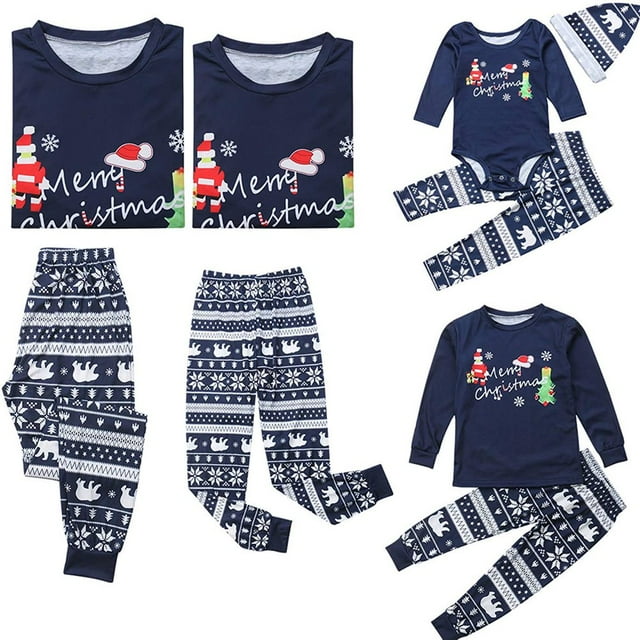 Famille Correspondant Pyjama de Noël Ensemble Coton Cerf Pyjamas de Nuit Papa Maman Enfants Bébé PJs