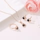 thumbnail image 1 of HomeKingdee Temperament Drop Earring Necklace Ring Elegant Three-Piece Jewelry Set - Alloy Plated Glass for Women Fashion Gift, 1 of 6