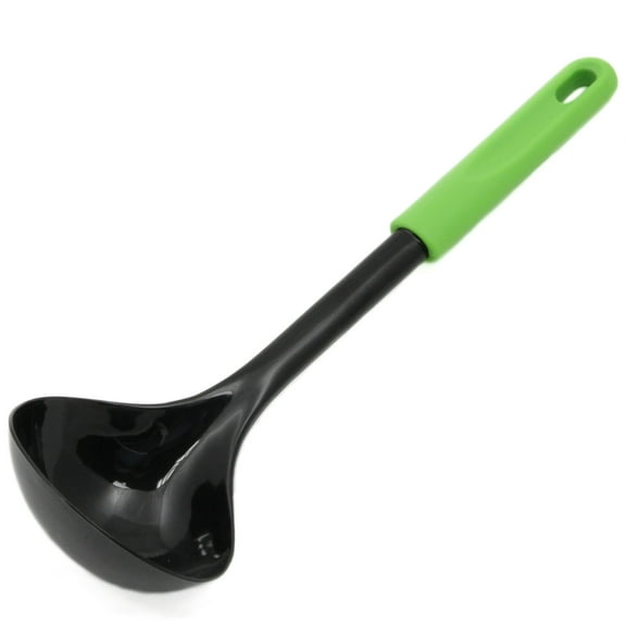 Chef Craft Basic Nylon Cooking/Serving Ladle, 12 inch, Green/Black