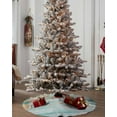 thumbnail image 4 of Aqua Coastal Christmas Tree Skirt 48 Inches Large Christmas Skirt Tree, Summer Beach Starfish Shell Vintage Wood Tree Skirt Christmas Decorations for Fireplace Party Holidays Indoor Outdoor, 4 of 7