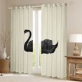 thumbnail image 2 of Feelyou Cartoon Black Swan Blackout Curtains Set of 2 (52x84 Each), Kawaii Animal Lover Window Curtains, Vintage Fashion Style Curtains and Drapes, Window Curtains Home Decor, 2 of 6