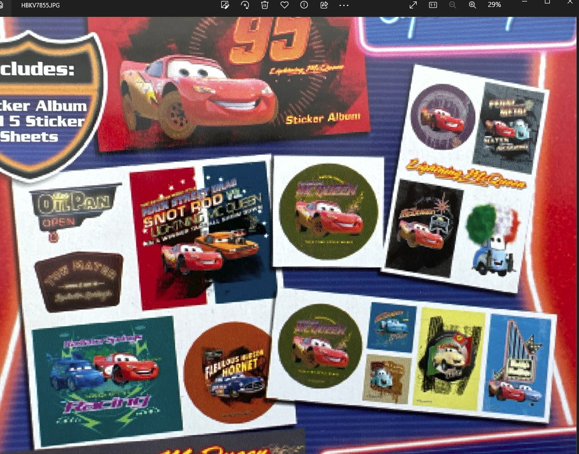 Disney CARS Sticker Album set