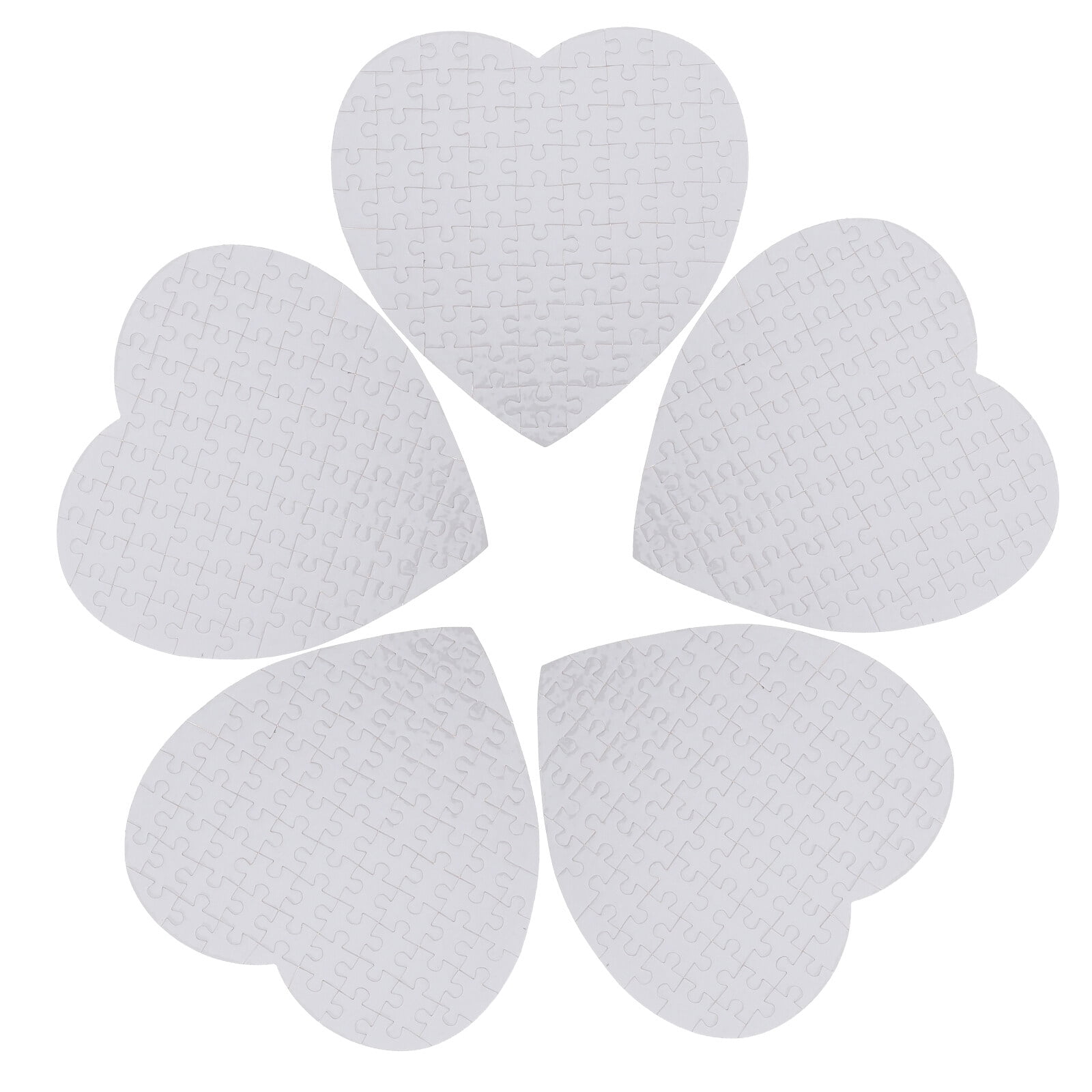 20 Sheets White Blank Sublimation Jigsaw Puzzle Heart-Shaped Pearl Puzzle  Gift