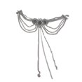 thumbnail image 1 of Stylish Women's Zinc Alloy Necklace Dimensional Flower and Flowing Tassels Charm Clavicle Chain for Evening Gowns, 1 of 5