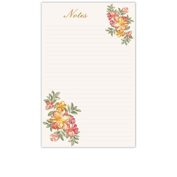 YaYstationery Notepads - Memo Pads - Scratch Pads - Writing Pads - Illustrated Notepads - 5.5 x 8.5 inches - Thick Premium Paper - Printed Notepad - Autumn Floral