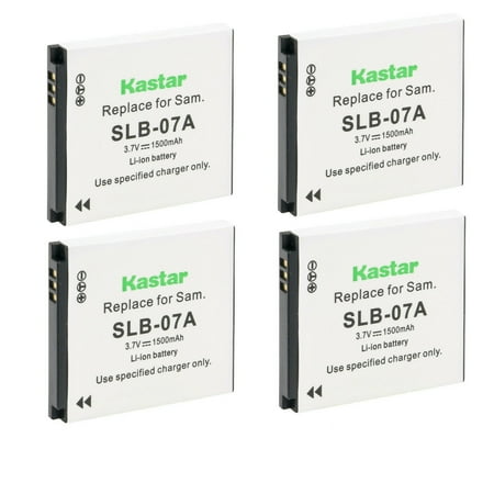 Kastar SLB-07A Battery 4-Pack Replacement for Samsung SLB-07 SLB-07A SLB07A SLB-07B SLB07B EA-SLB07 4302-001227 Battery SBC-07A SBC-L11 Charger TL90 TL100 TL205 TL210 TL220 TL225 Camera