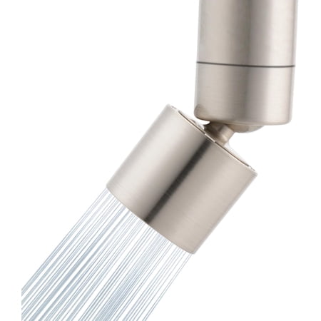 NSF/ANSI/CAN 61 Certified Faucet Aerator, CUPC Certification 360 Swivel Kitchen 2-Flow Sprayer Splash-Proof Water Saving Faucet Extender- 55/6 Inch-27UNS Female Thread, Brushed Nickel