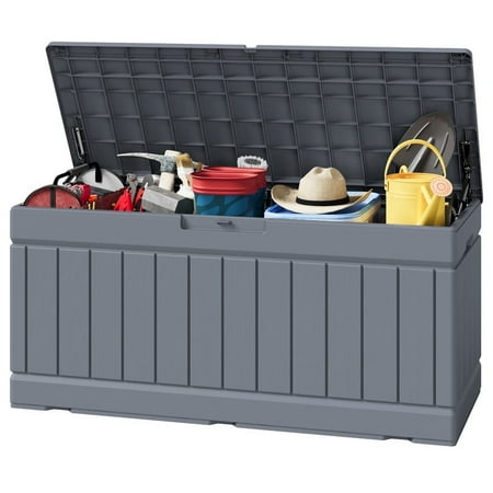 Homall 82 Gallon Outdoor Storage in Resin Deck Box Lockable Deck Box, Gray