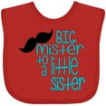 thumbnail image 3 of Inktastic Big Mister to a Little Sister Boys Baby Bib, 3 of 4