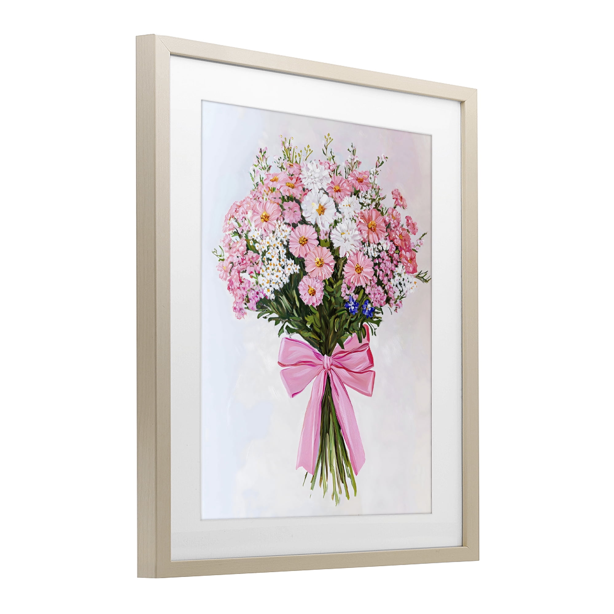 Stupell Industries Pink & White Tied Flower Bouquet Birch Framed Print Under Glass, design by The Prints Vibe