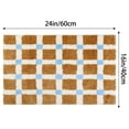 thumbnail image 6 of REGALWOVEN Checkered Non Slip Bath Mats, Soft Fluffy Absorbent Bathroom Rugs for Shower, Sink Brown-2 16" x 24", 6 of 6