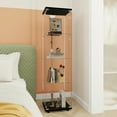 thumbnail image 4 of Tempered Glass Display Cabinet with Bluetooth LED Light Strip & Locking Casters - Multi-Use Storage for Living Room, Office, or Bedroom - Black, 4 of 9