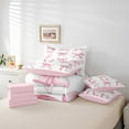 thumbnail image 4 of Erosebridal Kawaii Bow Tie Bedding Sets King Size,Pink White Bed in a Bag King size,Ribbon Bowknot Bedding King Size,Ultra Soft Cute Room Decor,Reversible,7-Piece, 4 of 6