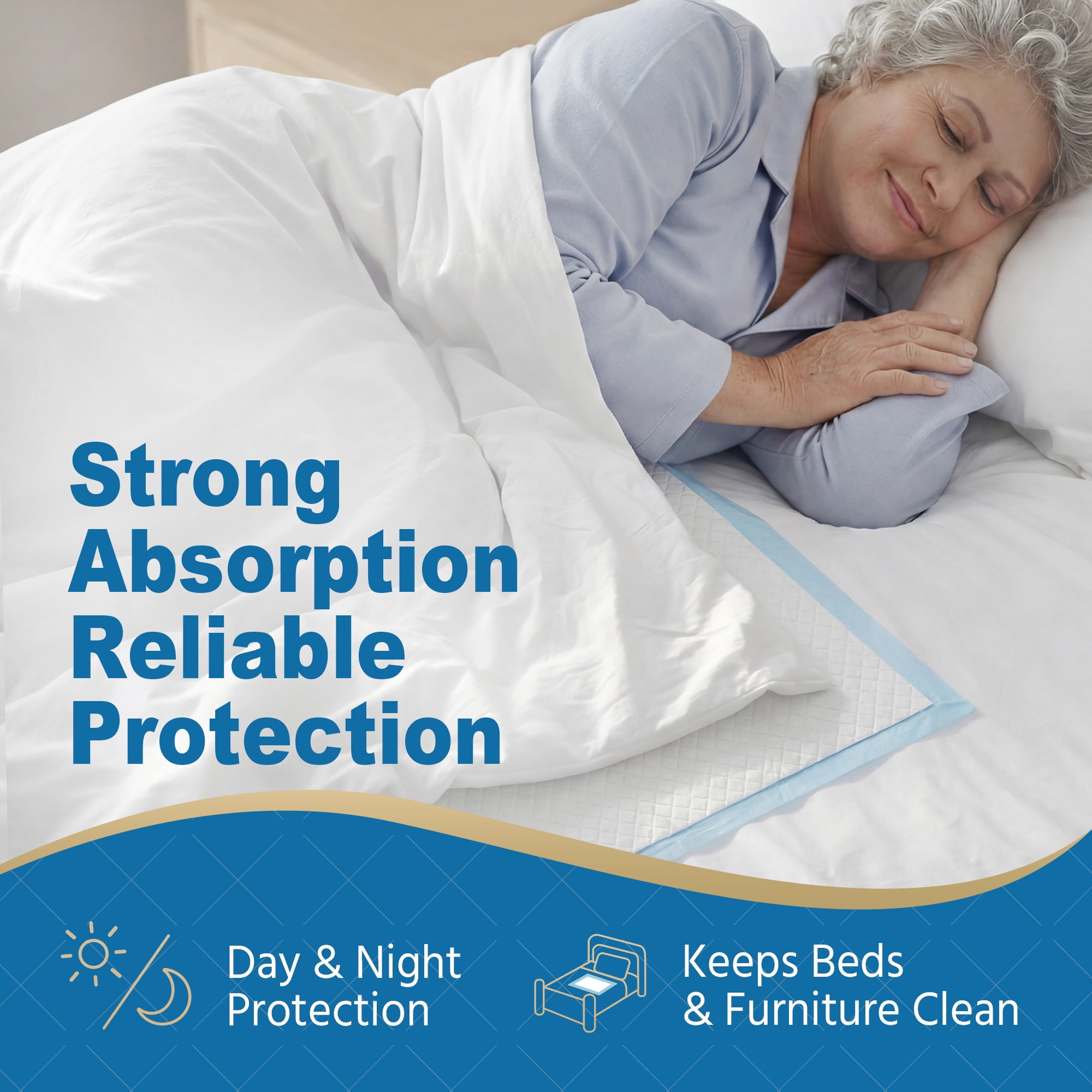 Ourmed Disposable Underpads, 30 x 36in Large Size, 50 Count,Extra Absorbent Bed Pads for Incontinence, Pet Training
